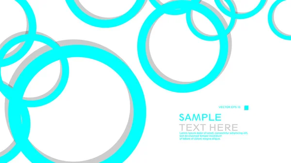 Einfache Kreise Hintergrund Mit Farbe Blaues Licht Und Schatten Vektorgrafik — Stockvektor