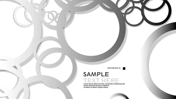 Círculos Simples Fundo Com Gradiente Branco Preto Sombra Design Gráfico —  Vetores de Stock