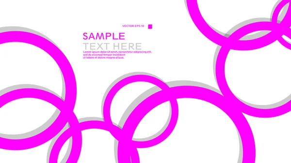Simple Circles Background Color Pink Shadow Vector Graphic Design Eps — Stock Vector
