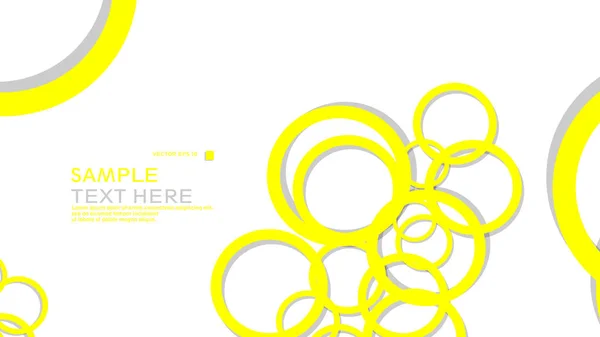 Círculos Simples Fundo Com Cor Amarela Sombra Design Gráfico Vetorial — Vetor de Stock