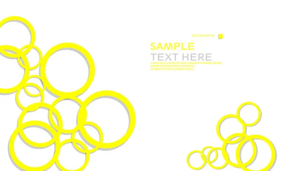 Cercles Simples Arrière Plan Avec Couleur Jaune Ombre Conception Graphique — Image vectorielle