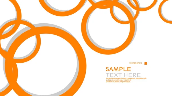 Simple Circles Background Color Orange Shadow Vector Graphic Design Eps — Stock Vector