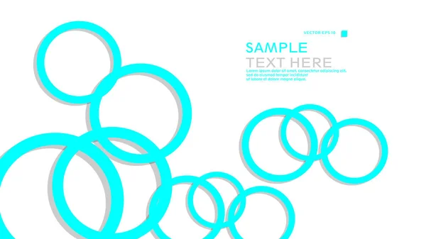 Simple Circles Background Color Blue Light Shadow Vector Graphic Design — Stock Vector
