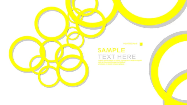 Einfache Kreise Hintergrund Mit Farbe Gelb Und Schatten Vektorgrafik Design — Stockvektor