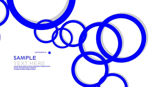 Απλό Φόντο Κύκλους Μπλε Χρώμα Και Σκιά Διάνυσμα Γραφικού Σχεδιασμού — Διανυσματικό Αρχείο