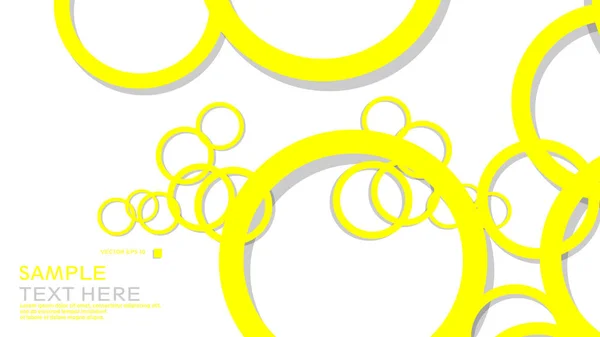 Cercles Simples Arrière Plan Avec Couleur Jaune Ombre Conception Graphique — Image vectorielle