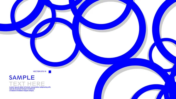 Círculos Simples Fundo Com Cor Azul Sombra Design Gráfico Vetorial —  Vetores de Stock