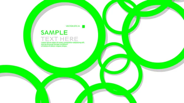 Cercles Simples Arrière Plan Avec Couleur Verte Ombre Conception Graphique — Image vectorielle