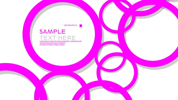Círculos Simples Fondo Con Color Rosa Sombra Diseño Gráfico Vectorial — Vector de stock
