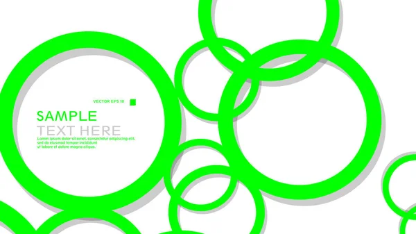 Enkel Cirklar Bakgrund Med Färgen Grönt Och Skugga Vector Graphic — Stock vektor