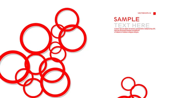 Cercles Simples Arrière Plan Avec Couleur Rouge Ombre Conception Graphique — Image vectorielle