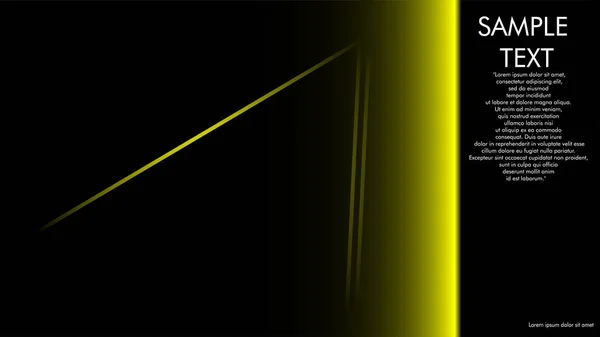 本のカバー デザイン パンフレット 黄色ライン概念と黒の背景など 隣にある書き込みの例 ベクトル イラスト グラフィック デザイン — ストックベクタ