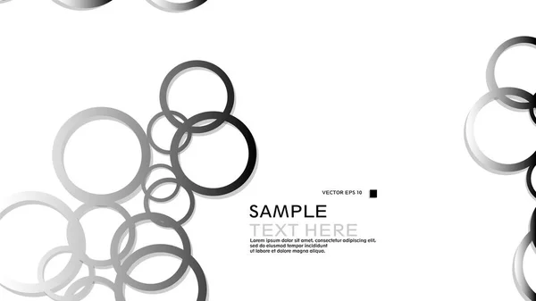 Simple Circles Background Gradient Black White Shadow Vector Graphic Design — Stock Vector