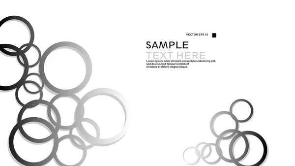 Simple Circles Background Gradient Black White Shadow Vector Graphic Design — Stock Vector