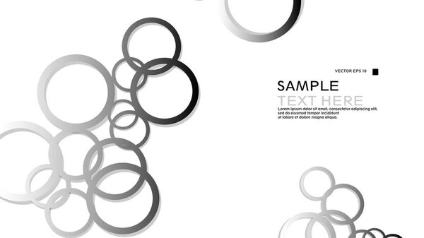 Simple Circles Background , with gradient black white and shadow . vector graphic design on eps 10