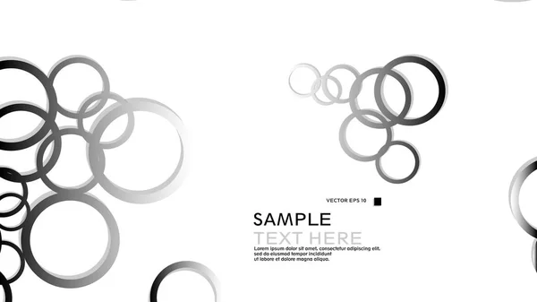 Simple Circles Background Gradient Black White Shadow Vector Graphic Design — Stock Vector