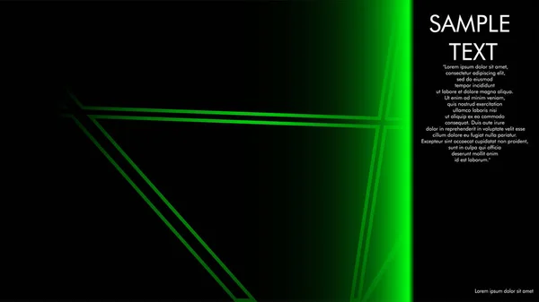 本のカバー デザイン パンフレット 緑のラインの概念と黒の背景など 隣にある書き込みの例 ベクトル イラスト グラフィック デザイン — ストックベクタ