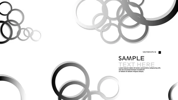 Círculos Simples Fondo Con Degradado Blanco Negro Sombra Diseño Gráfico — Archivo Imágenes Vectoriales