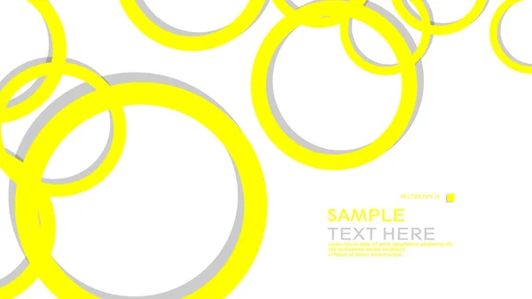 Simple Circles Background Color Yellow Shadow Vector Graphic Design Eps — Stock Vector
