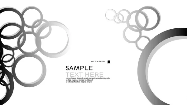 Círculos Simples Fondo Con Degradado Blanco Negro Sombra Diseño Gráfico — Vector de stock