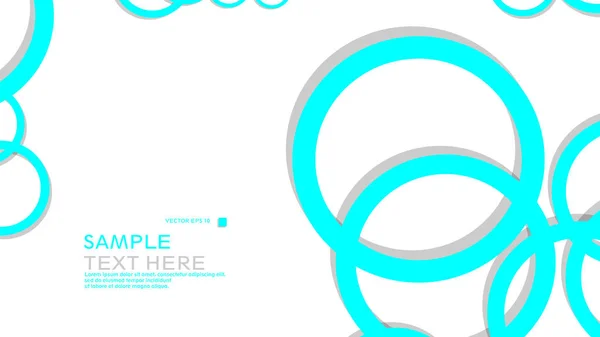 Cercles Simples Arrière Plan Avec Couleur Bleu Clair Ombre Conception — Image vectorielle