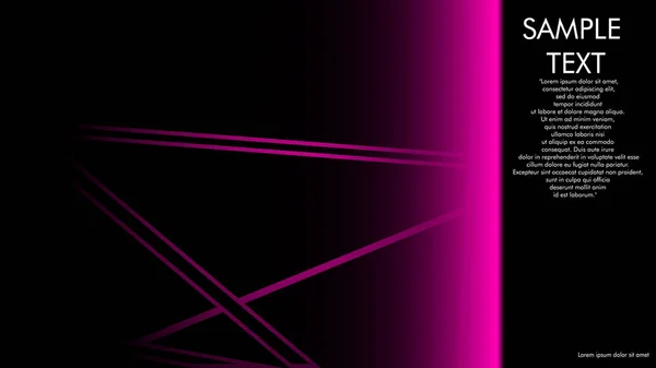 本のカバー デザイン パンフレット ピンクのラインの概念と黒の背景など 隣にある書き込みの例 ベクトル イラスト グラフィック デザイン — ストックベクタ