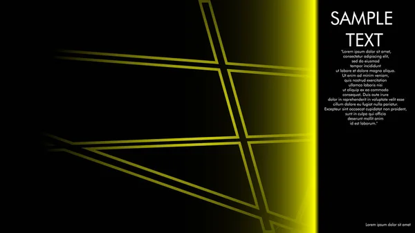 本のカバー デザイン パンフレット 黄色ライン概念と黒の背景など 隣にある書き込みの例 ベクトル イラスト グラフィック デザイン — ストックベクタ