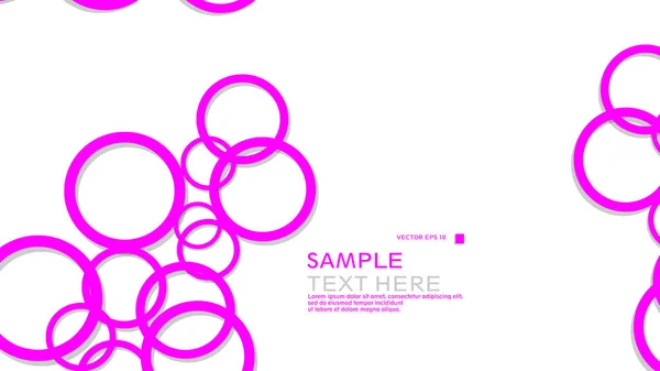 Cercles Simples Arrière Plan Avec Couleur Rose Ombre Conception Graphique — Image vectorielle