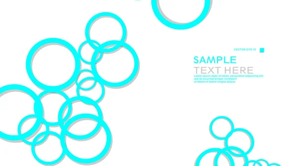 Cercles Simples Arrière Plan Avec Couleur Bleu Clair Ombre Conception — Image vectorielle