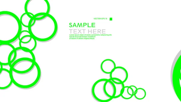 Cercles Simples Arrière Plan Avec Couleur Verte Ombre Conception Graphique — Image vectorielle