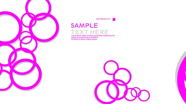 Simple Circles Background Color Pink Shadow Vector Graphic Design Eps — Stock Vector