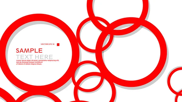 Círculos Simples Fondo Con Color Rojo Sombra Diseño Gráfico Vectorial — Archivo Imágenes Vectoriales