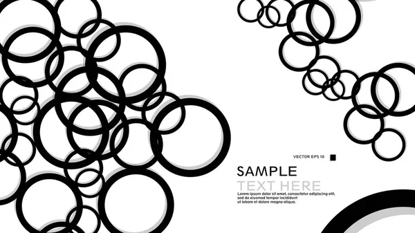 Círculos Simples Fondo Con Color Negro Sombra Diseño Gráfico Vectorial — Archivo Imágenes Vectoriales