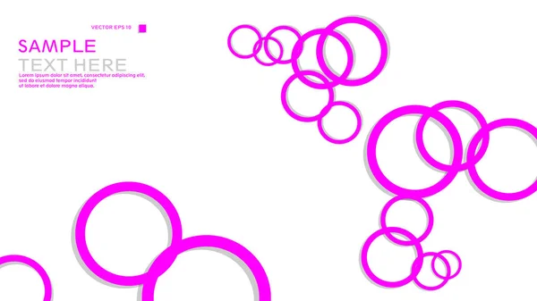 Enkla Cirklar Bakgrund Med Färg Rosa Och Skugga Vector Graphic — Stock vektor