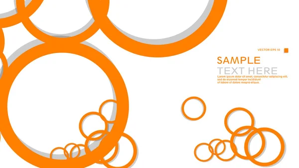Cercles Simples Arrière Plan Avec Couleur Orange Ombre Conception Graphique — Image vectorielle