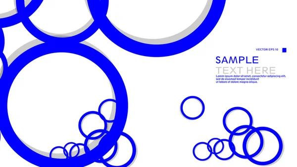 Cercles Simples Arrière Plan Avec Couleur Bleu Ombre Conception Graphique — Image vectorielle