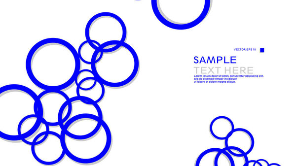 Simple Circles Background , with color blue and shadow . vector graphic design on eps 10