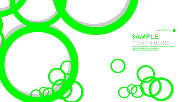Eenvoudig Cirkels Achtergrond Met Kleur Groen Schaduw Grafisch Ontwerp Van — Stockvector