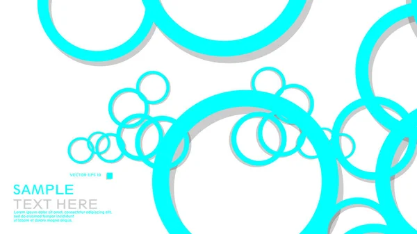 Jednoduché Kruhy Pozadí Barvy Modré Světlo Stín Vektorový Grafický Design — Stockový vektor