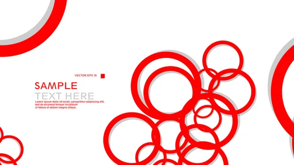 Cercles Simples Arrière Plan Avec Couleur Rouge Ombre Conception Graphique — Image vectorielle