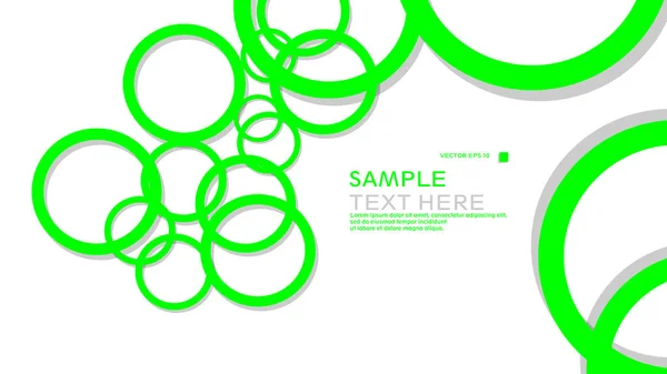 Απλό Φόντο Κύκλους Πράσινο Χρώμα Και Σκιά Διάνυσμα Γραφικού Σχεδιασμού — Διανυσματικό Αρχείο