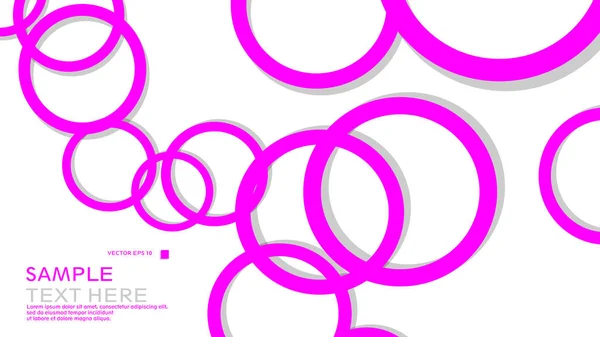 Egyszerű Körök Háttér Színe Rózsaszín Árnyék Vektor Grafikai Design Eps — Stock Vector