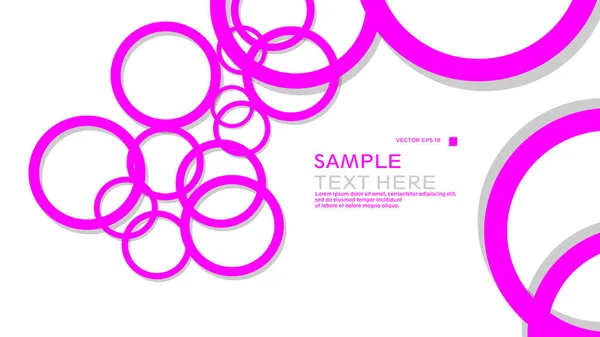 Simple Circles Background Color Pink Shadow Vector Graphic Design Eps — Stock Vector