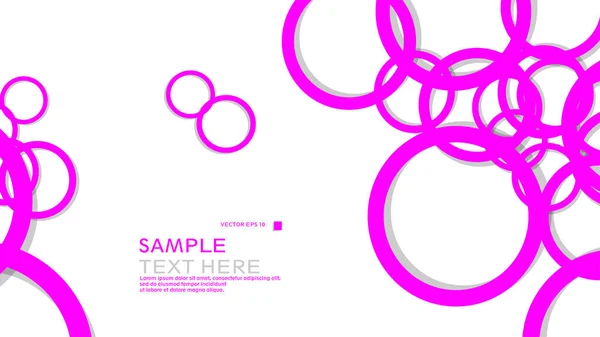 Simple Circles Background Color Pink Shadow Vector Graphic Design Eps — Stock Vector