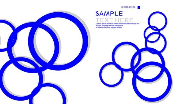 Cercles Simples Arrière Plan Avec Couleur Bleu Ombre Conception Graphique — Image vectorielle