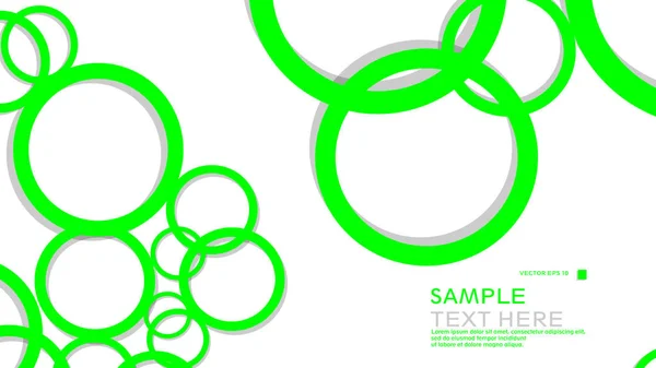 Cercles Simples Arrière Plan Avec Couleur Verte Ombre Conception Graphique — Image vectorielle