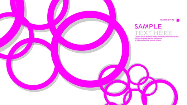 単純な円の背景 ピンク色と影 Eps のベクター グラフィック デザイン — ストックベクタ