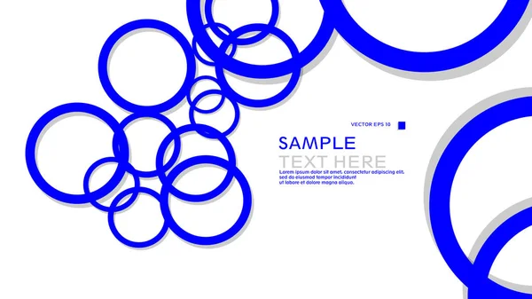 简单的圆圈背景 带有蓝色和阴影 Eps 上的矢量平面设计 — 图库矢量图片