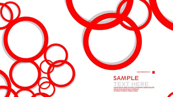 Cercles Simples Arrière Plan Avec Couleur Rouge Ombre Conception Graphique — Image vectorielle