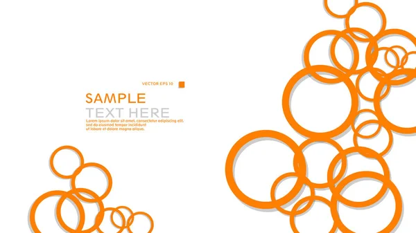 Cercles Simples Arrière Plan Avec Couleur Orange Ombre Conception Graphique — Image vectorielle